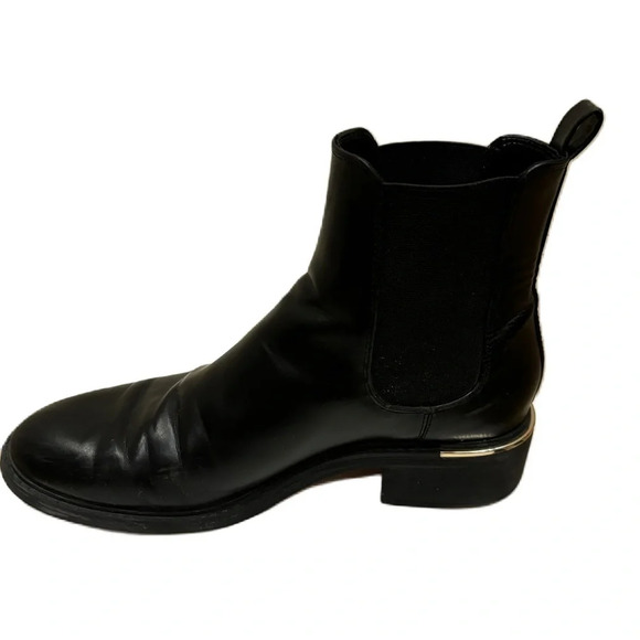 Zara Women’s Black Faux Leather Chelsea Boots Booties Size 40 - Picture 5 of 14